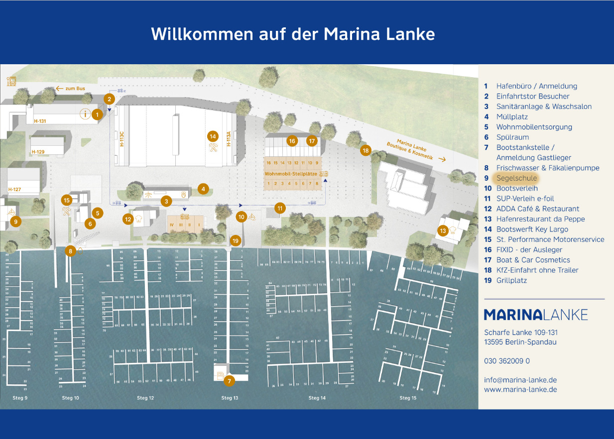Bild Übersicht Segelschule Berlin bei Marina Lanke